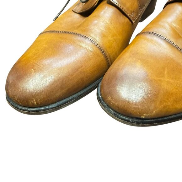 Aldo Mulligan Cognac Brown Leather Oxford Dress Shoes Non-Slip Men's 10.5 - Picture 11 of 12